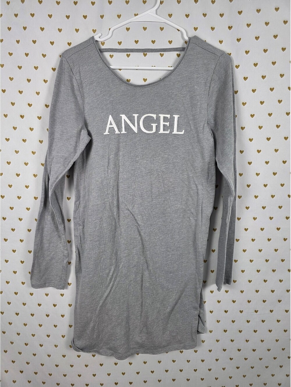 Victorias Secret Grey ANGEL Open Back Sleep Shirt Nightgown Dress PJ SMALL